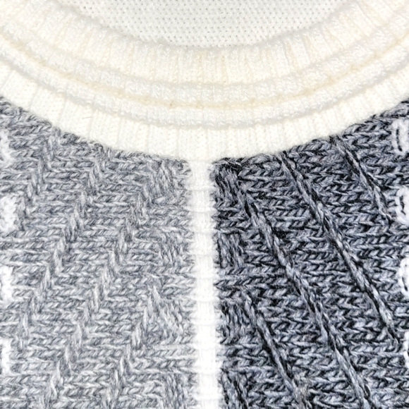 Protegé Collection Vintage Knit Texture Ivory White Grey Pullover Sweater Size L - Picture 9 of 15